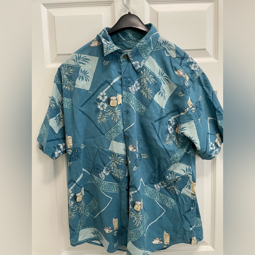 Men’a Hawaiian print silk shirt